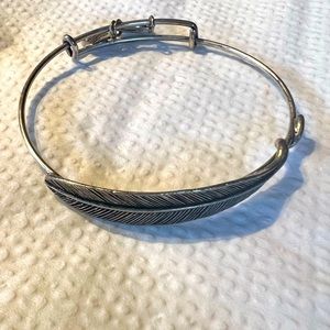 Silver feather Alex & Ani bracelet